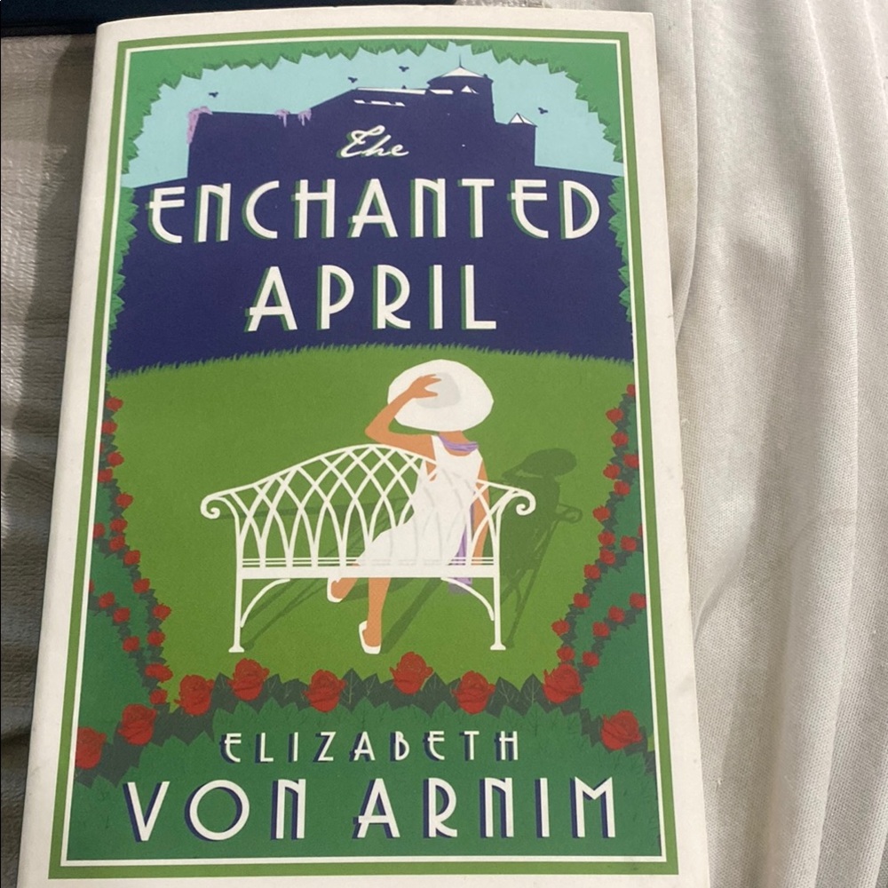 The Enchanted April by Elizabeth Von Arnim - Green and White Cover